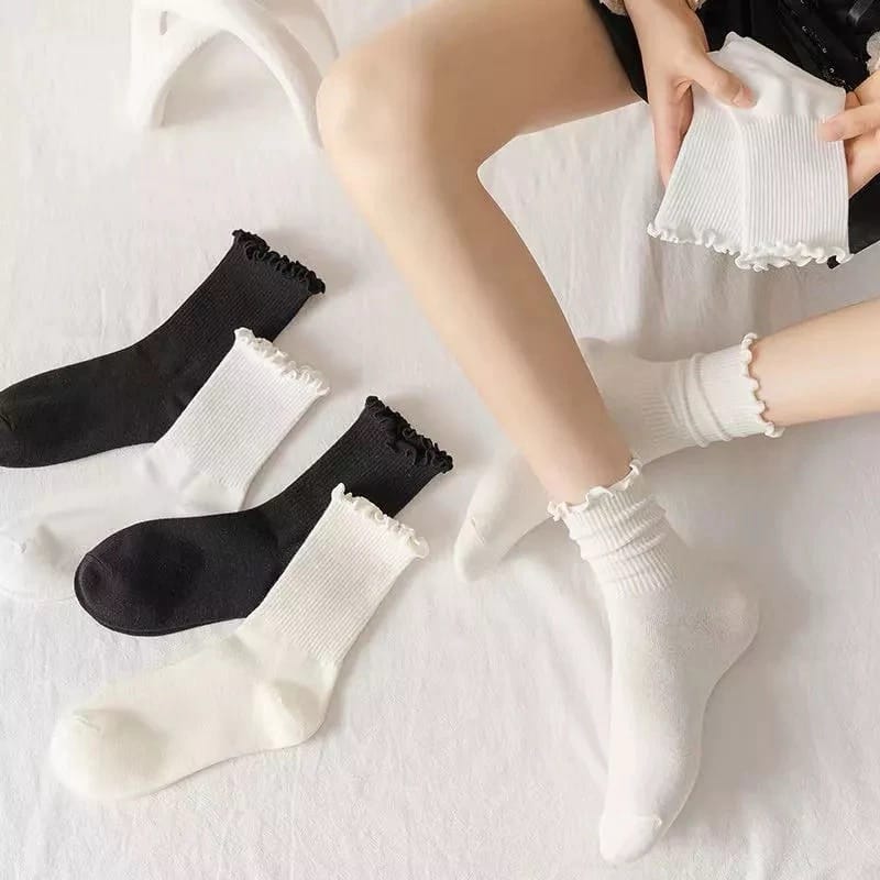 Set Tất Nữ Trơn Màu Cổ Bèo Siêu Đẹp